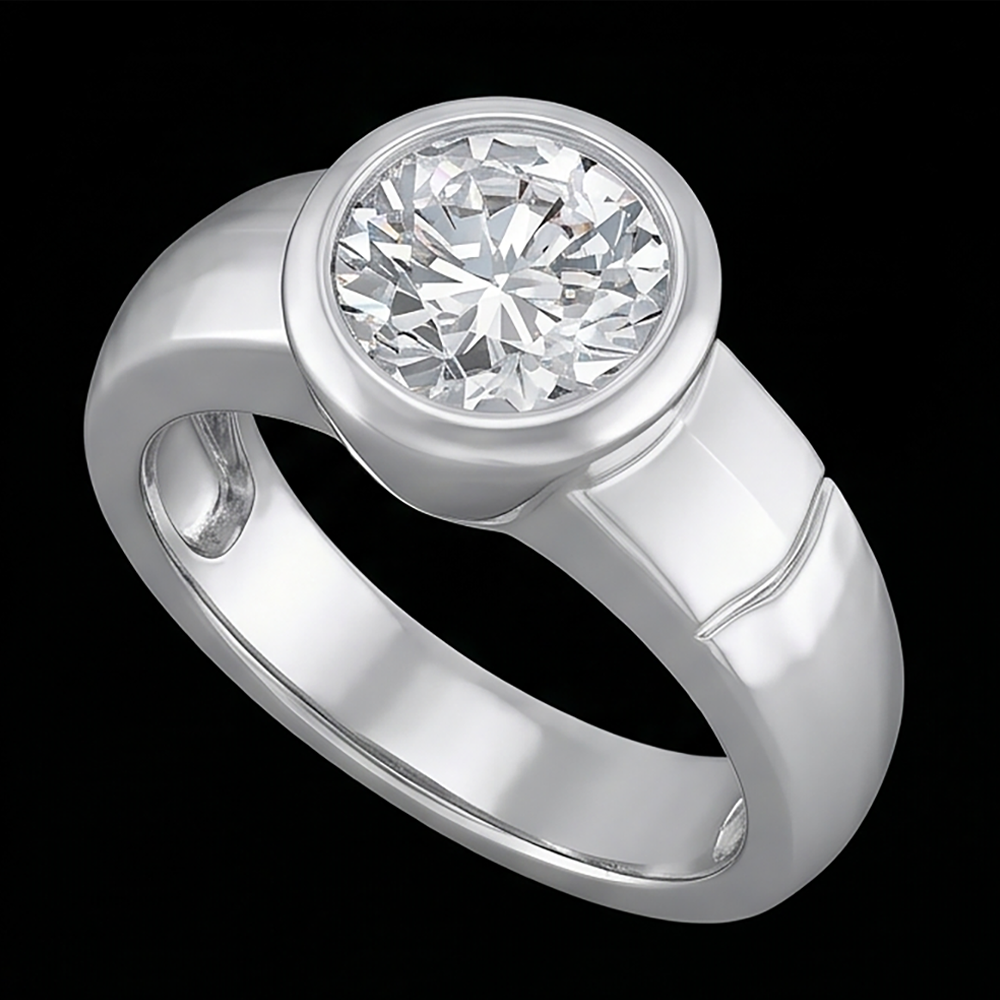 2.50 Karat Natürliche Aus der Erde Abgebauter Natürlicher Diamant Solitärring H Si1 Herrenschmuck