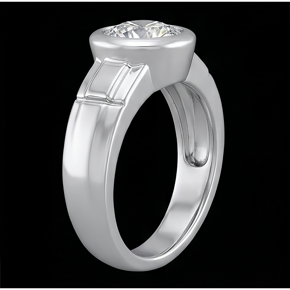 2.50 Karat Natürliche Aus der Erde Abgebauter Natürlicher Diamant Solitärring H Si1 Herrenschmuck