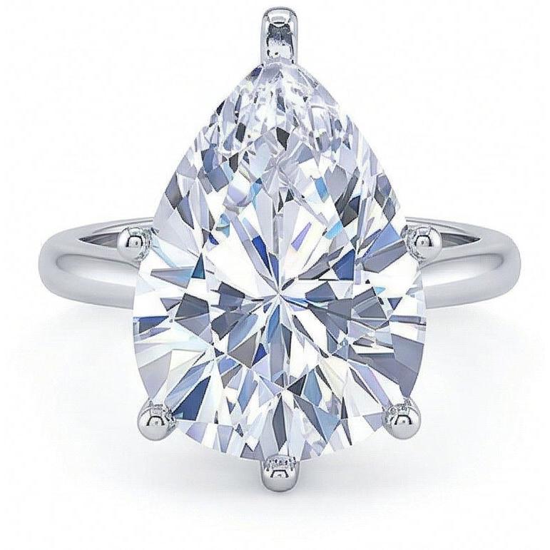 2.50 Karat Solitär-Echt Aus der Erde Abgebauter Natürlicher Diamant-Verlobungsring im Birnenschliff