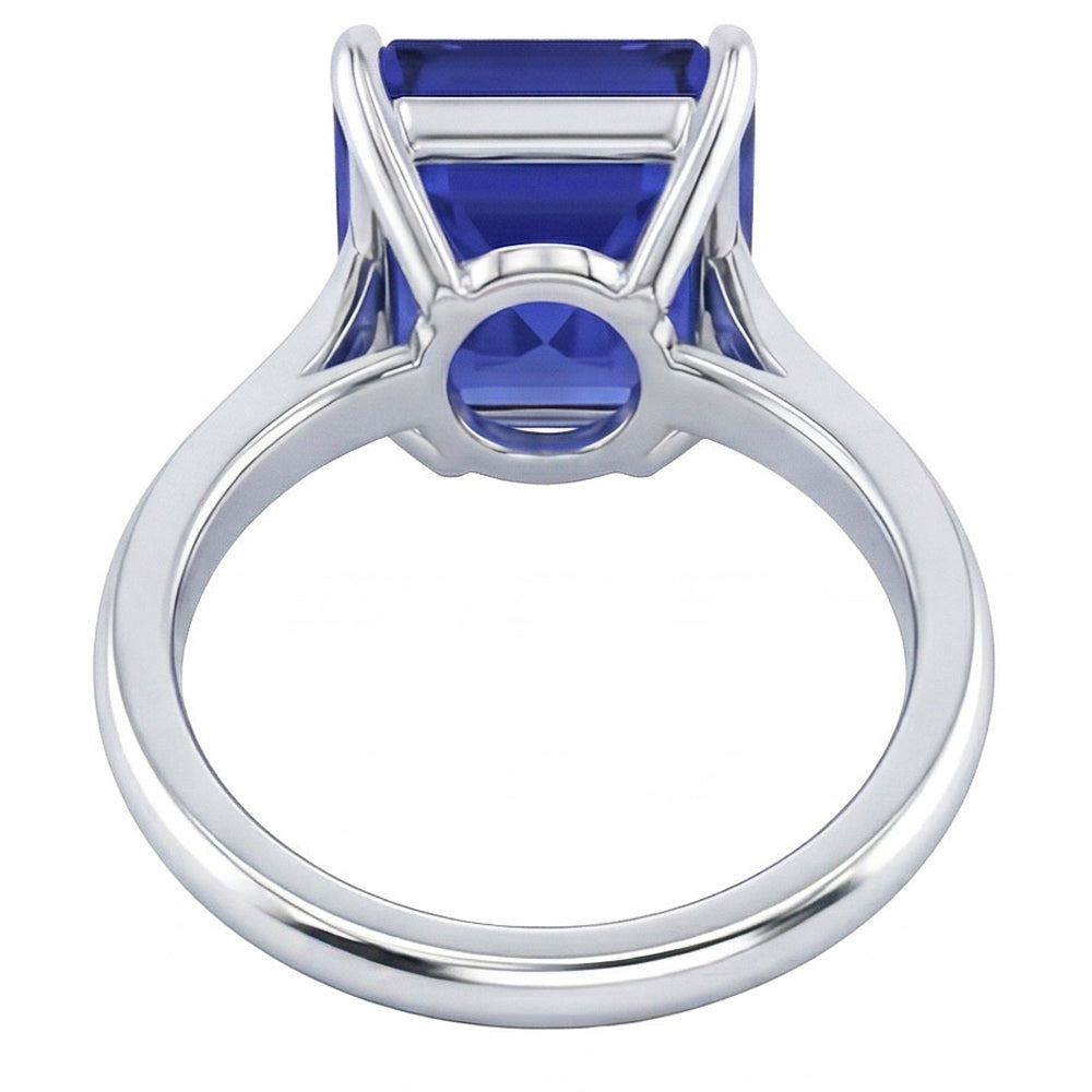 echter asscher diamant 2.50Karat ring Profilansicht