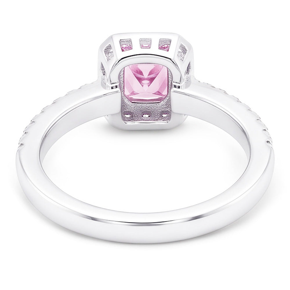 2.75 Karat Prinzessin Pink Saphir Halo Ring Weißgold 14K Edelstein