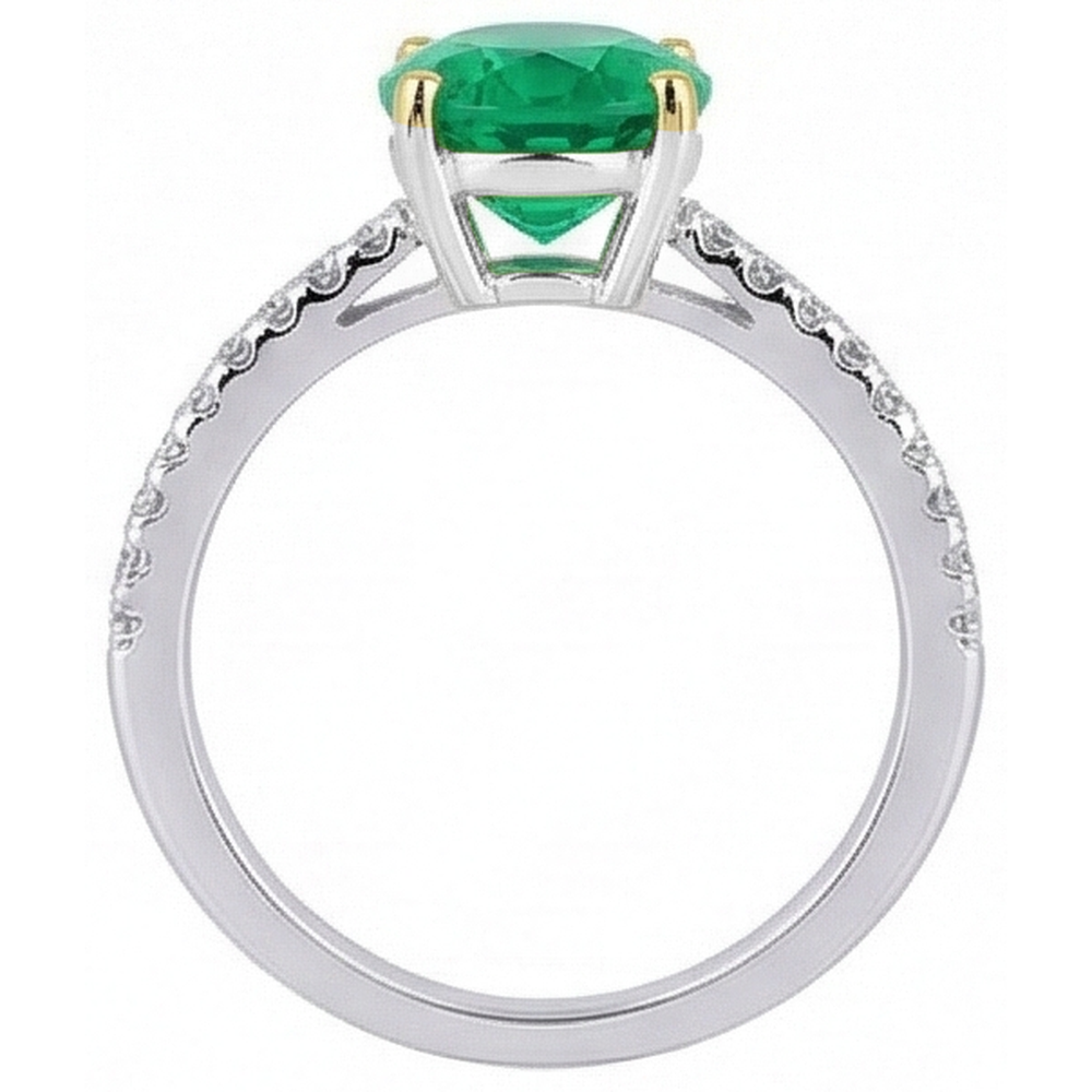 Schimmernder Edelstein-Ring 2 Karat – Draufsicht