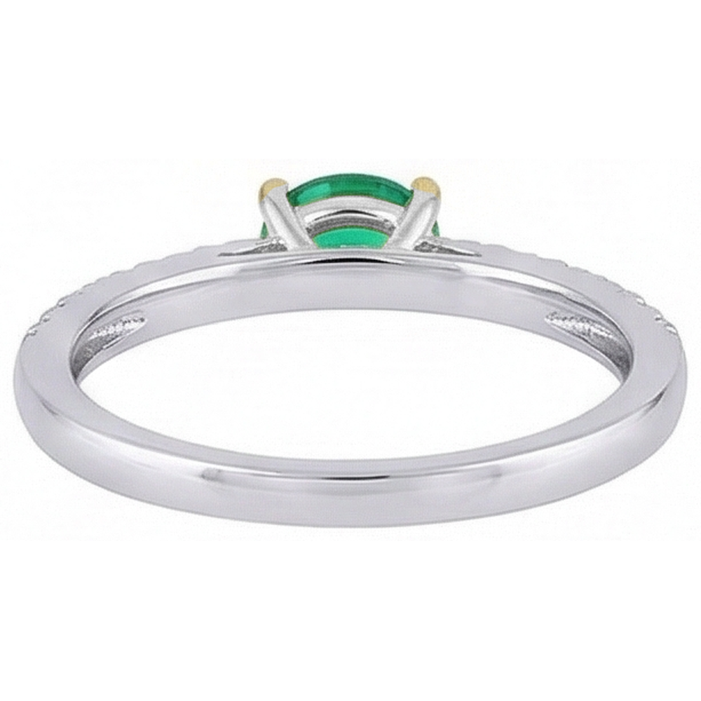 Natürlicher Smaragd Edelstein-Ring – Rückansicht