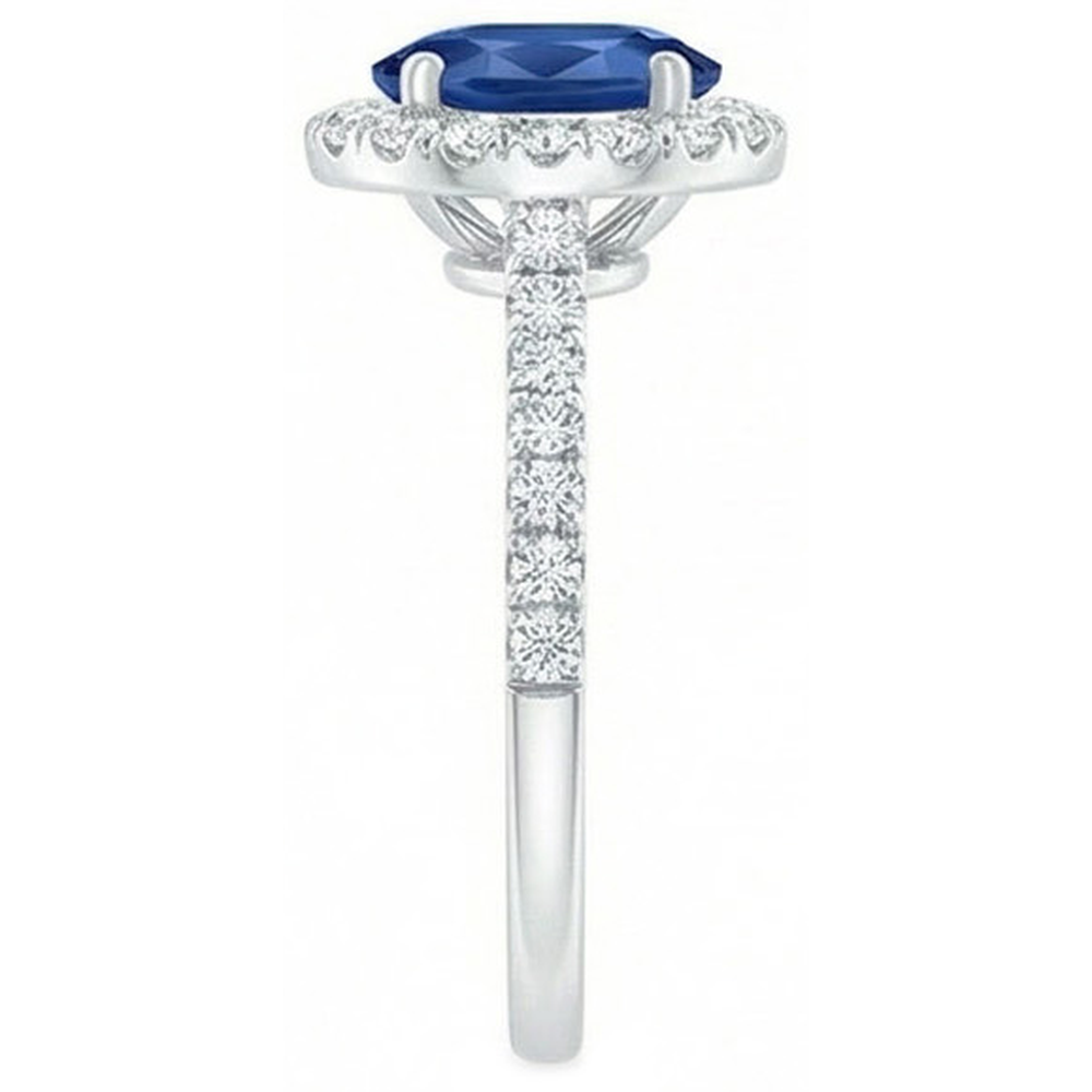 2 Carat blauer Saphir-Aus der Erde Abgebauter Natürlicher Diamantring