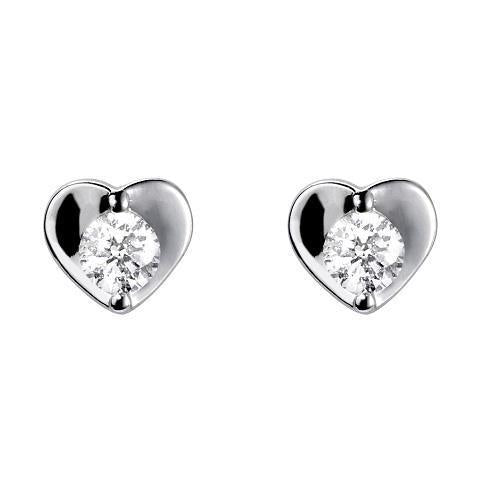 2 Carats Heart Shape Stud Earrings Runden Cut Echt Diamants White Gold