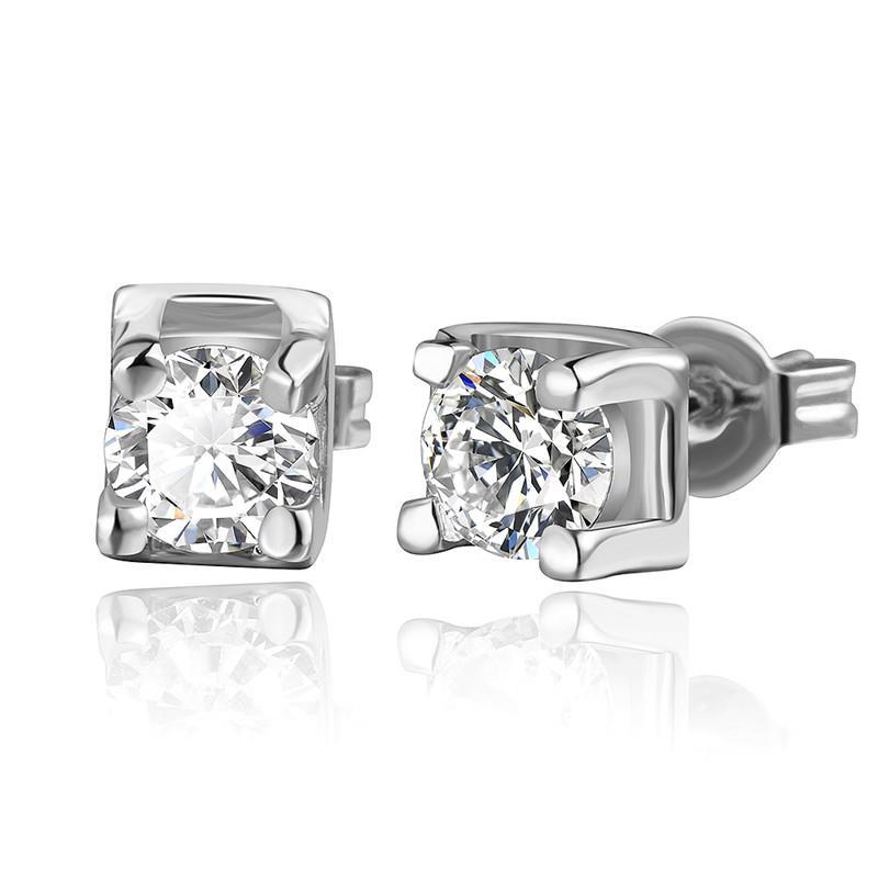 2 Ct Sparkling Runden Cut Prong Set Echt Diamants Studs Earring White Gold