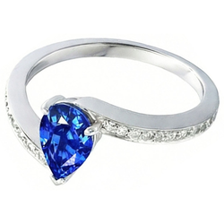 2 Ct spannungsähnlicher Saphirring