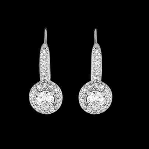 2 Ct. Frauen-Halo-Echt Diamant-Ohrringe