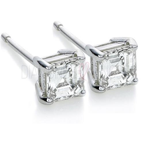 2 Karat Asscher Echt Diamant Ohrstecker Damen