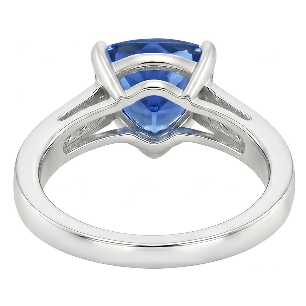 2 Karat Ceylon Saphir und Aus der Erde Abgebauter Natürlicher Diamanten Ring Weißgold 14K
