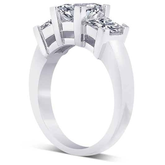 2 Karat Echt Diamanten Drei Steine Hochzeitstag Ring Princess Cut