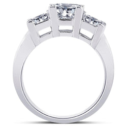2 Karat Echt Diamanten Drei Steine Hochzeitstag Ring Princess Cut