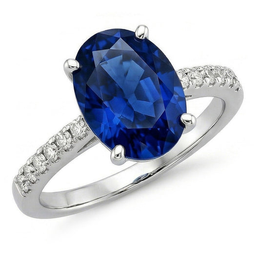 echter oval saphir 2Karat ring Vorderansicht