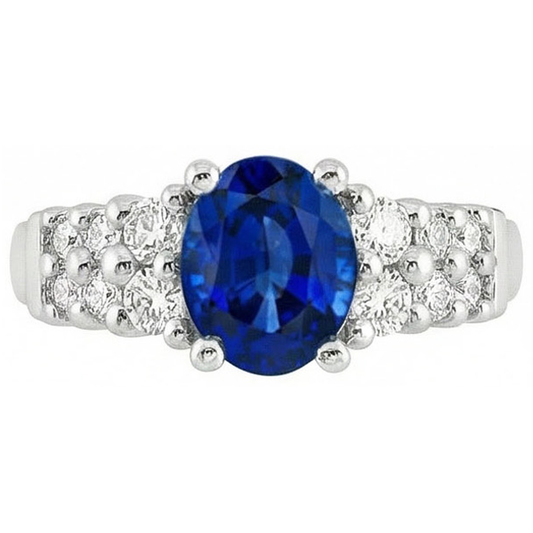 echter oval diamant 2Karat ring Seitenansicht