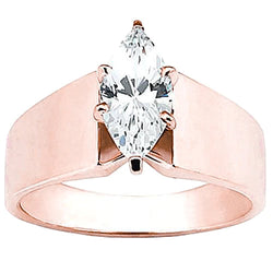 2 Karat Roségold Verlobungsring mit Marquise-Echt-Diamant