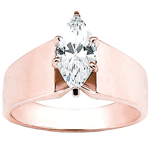 2 Karat Roségold Verlobungsring mit Marquise-Echt-Diamant