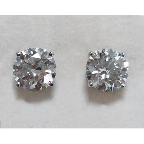 2 Karat Runder Echt Diamant Ohrstecker Damen Goldschmuck