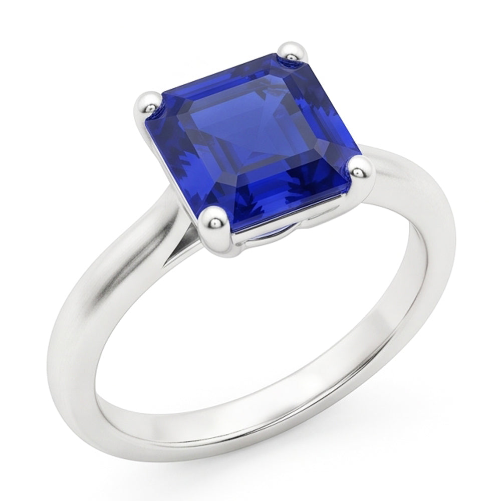 2 Karat Smaragd Solitaire Edelstein Ring Ceylon Saphir Weißgold