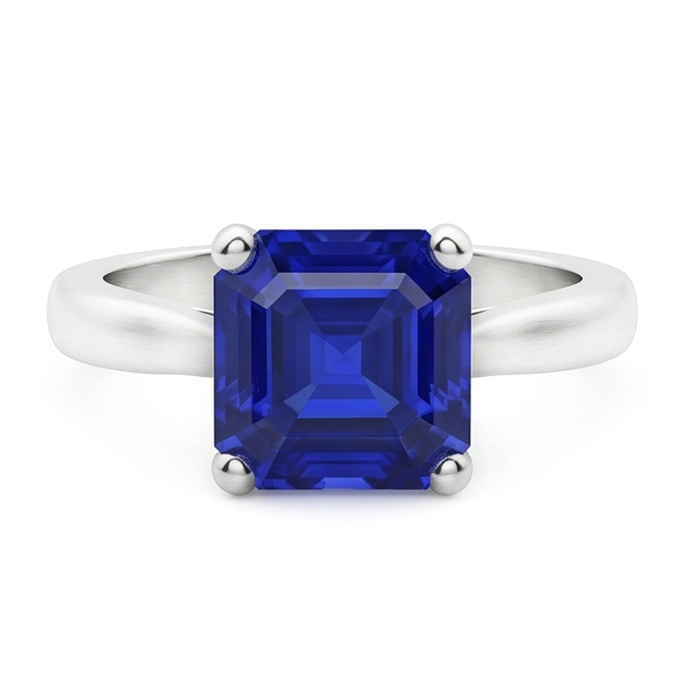 2 Karat Smaragd Solitaire Edelstein Ring Ceylon Saphir Weißgold