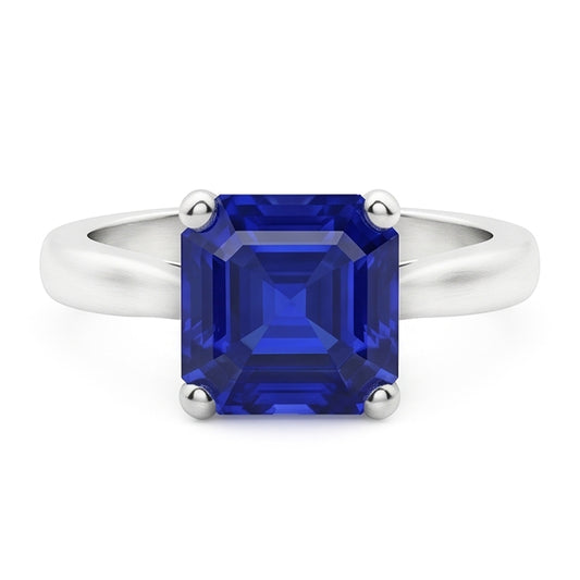 2 Karat Smaragd Solitaire Edelstein Ring Ceylon Saphir Weißgold
