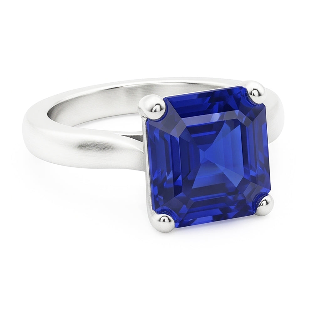 2 Karat Smaragd Solitaire Edelstein Ring Ceylon Saphir Weißgold