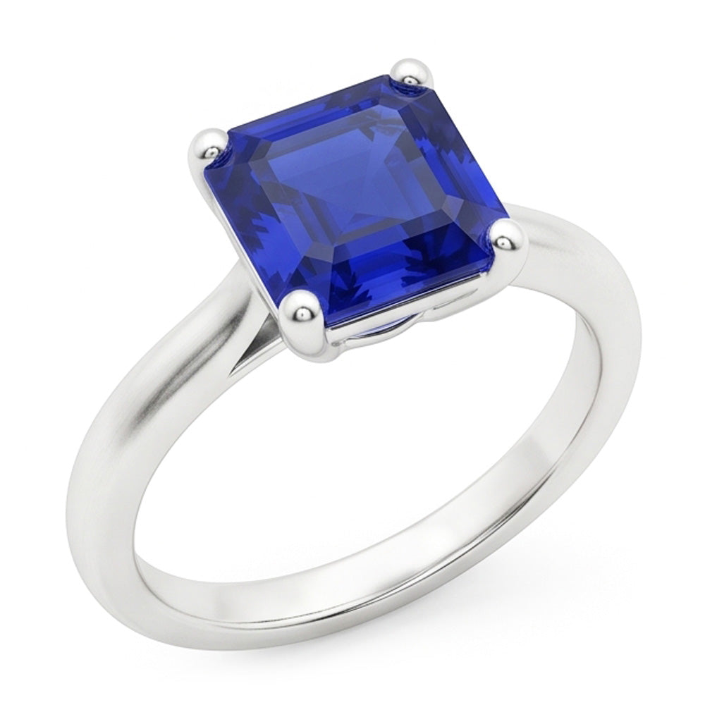 2 Karat Smaragd Solitaire Edelstein Ring Ceylon Saphir Weißgold