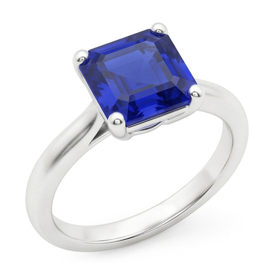 2 Karat Smaragd Solitaire Edelstein Ring Ceylon Saphir Weißgold