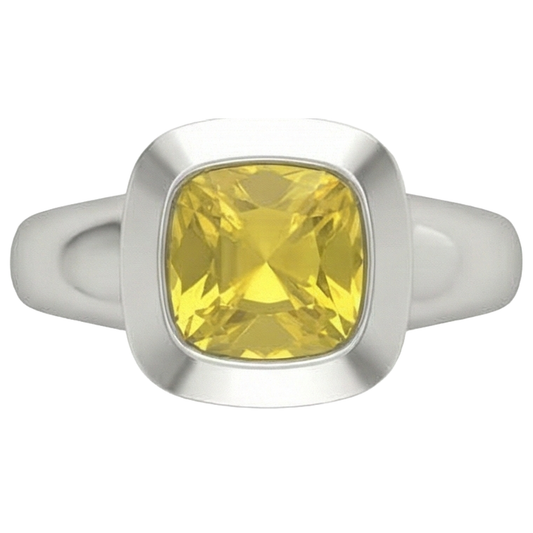 2 Karat Solitär Gelber Saphir Ring Goldschmuck