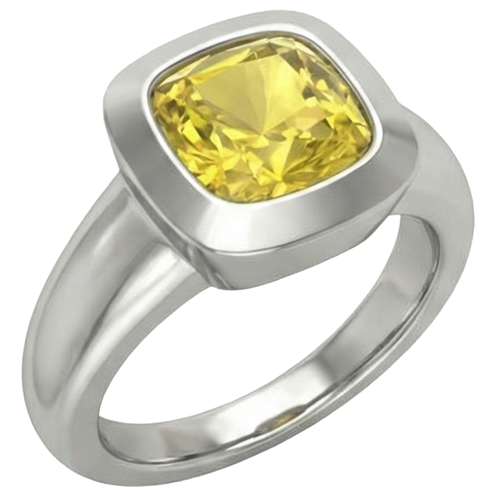 2 Karat Solitär Gelber Saphir Ring Goldschmuck