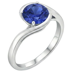 2 Karat Solitärring Ceylon Saphir Tension Style Goldschmuck