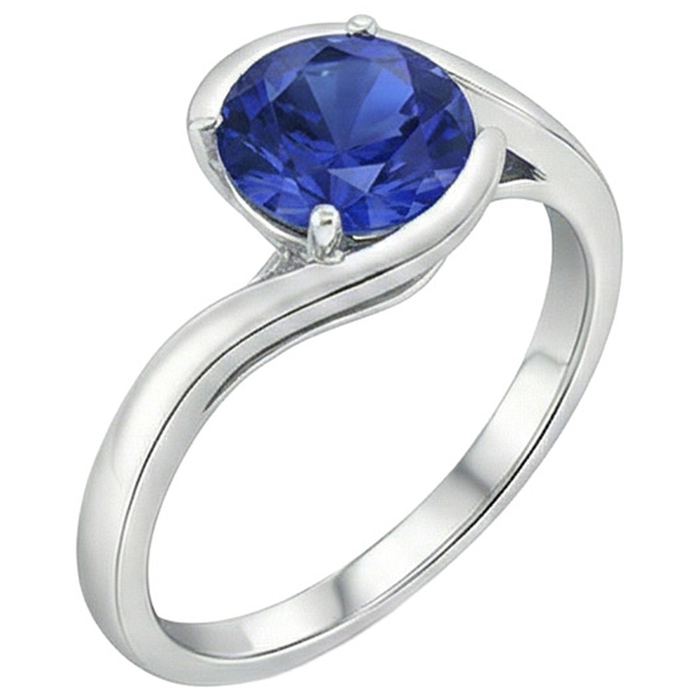 2 Karat Solitärring Ceylon Saphir Tension Style Goldschmuck