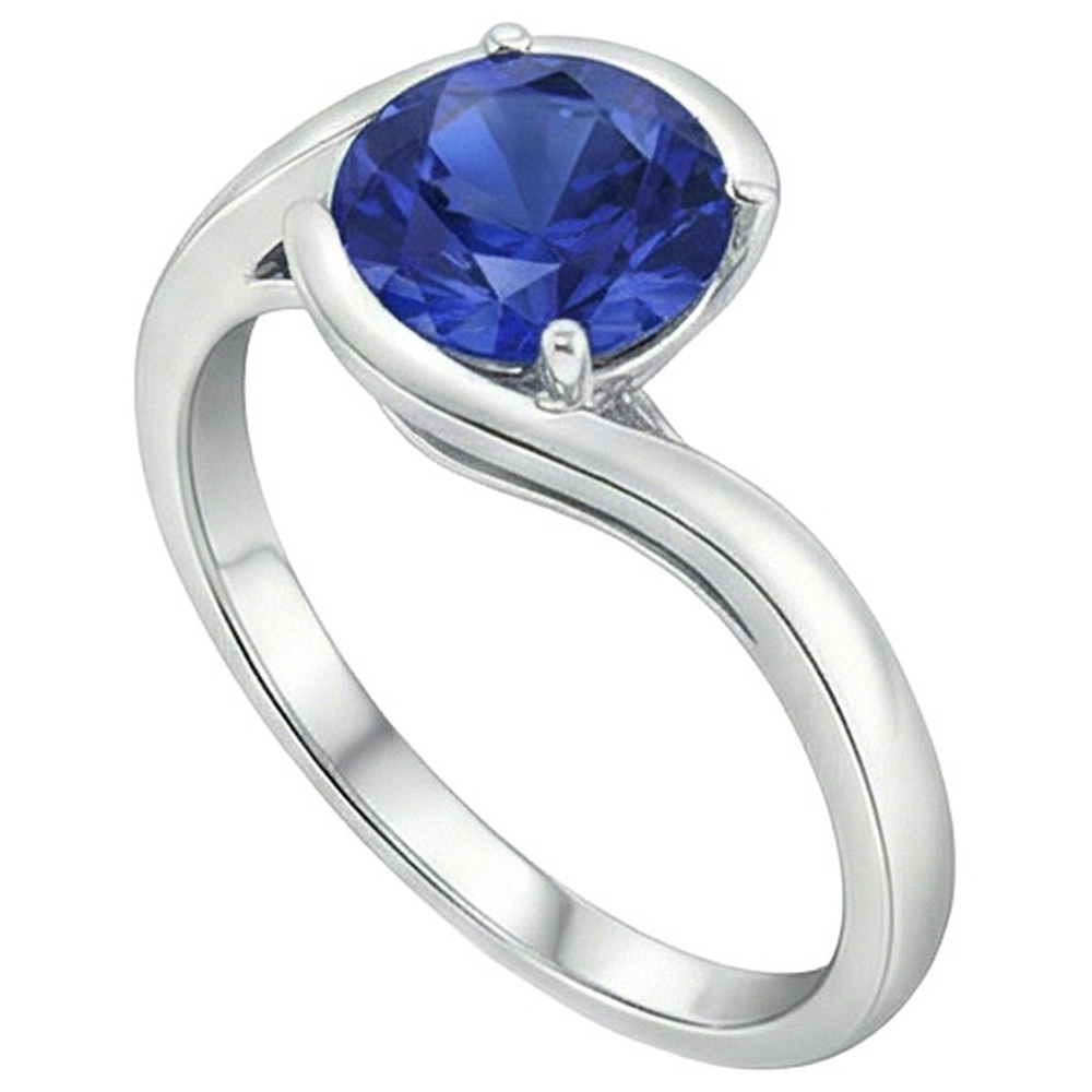 2 Karat Solitärring Ceylon Saphir Tension Style Goldschmuck