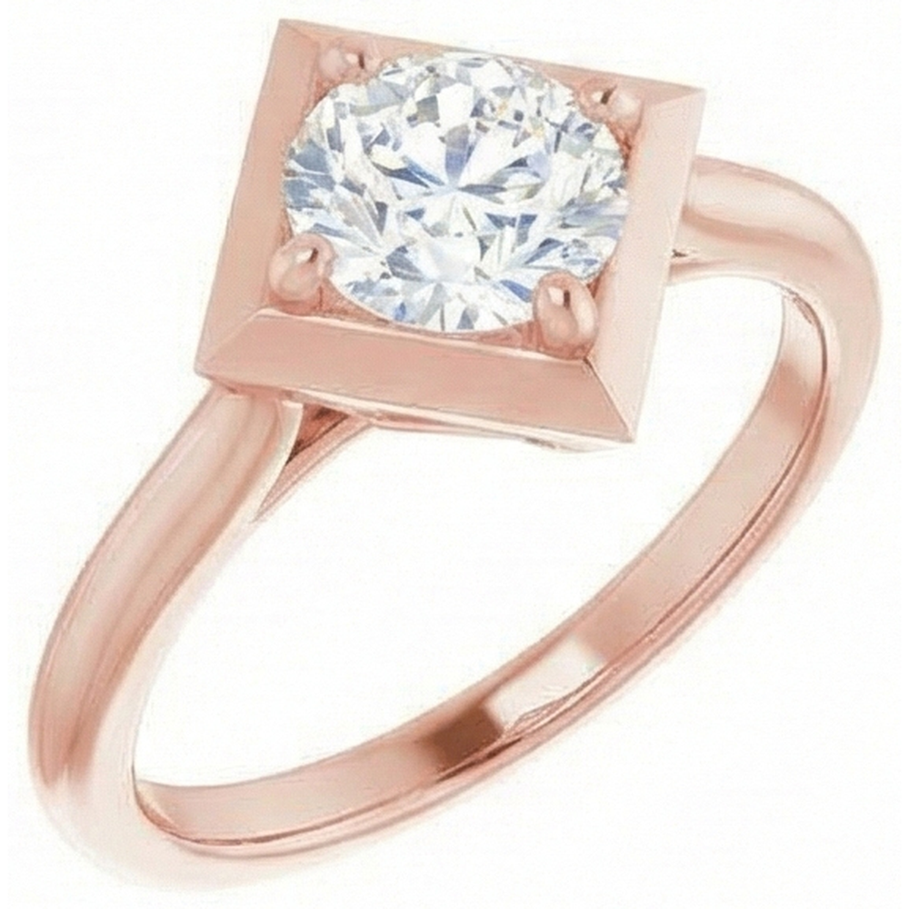 2 Karat Solitärring Old Mine Cut Echt Natürlicher Diamant ( nicht im Labor gezüchtet ) Kite Style Schmuck
