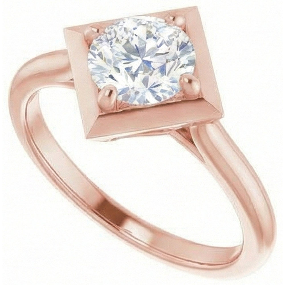2 Karat Solitärring Old Mine Cut Echt Natürlicher Diamant ( nicht im Labor gezüchtet ) Kite Style Schmuck