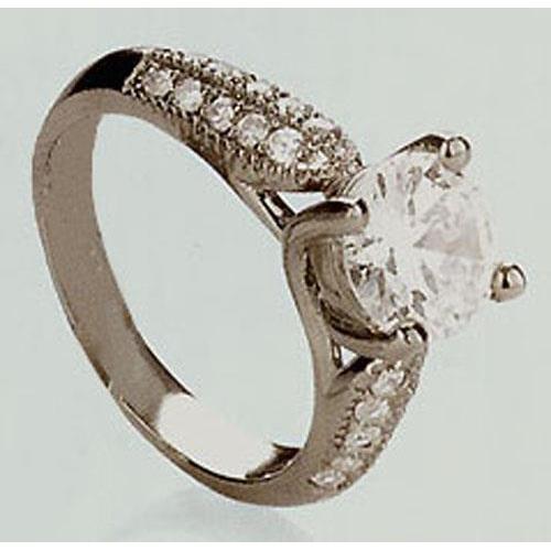 2 Karat Vintage-Stil Natürlich Diamant-Verlobungsring Weißgold 14K