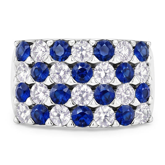 2 Karat blauer Saphirsteine Jubiläumsring dicker Schaft