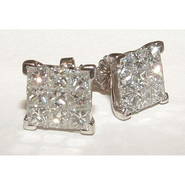 echter princess diamant 2Karat ohrring Seitenansicht