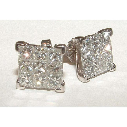 echter princess diamant 2Karat ohrring Seitenansicht