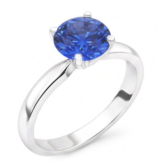 2 Karat runder Saphir-Verlobungsring