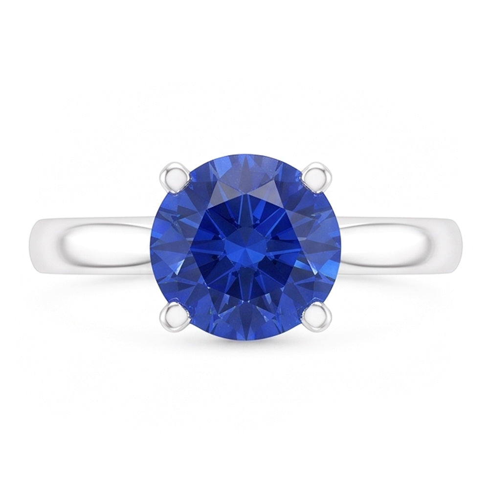 2 Karat runder Saphir-Verlobungsring