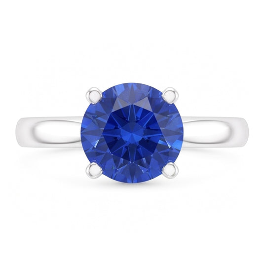 2 Karat runder Saphir-Verlobungsring