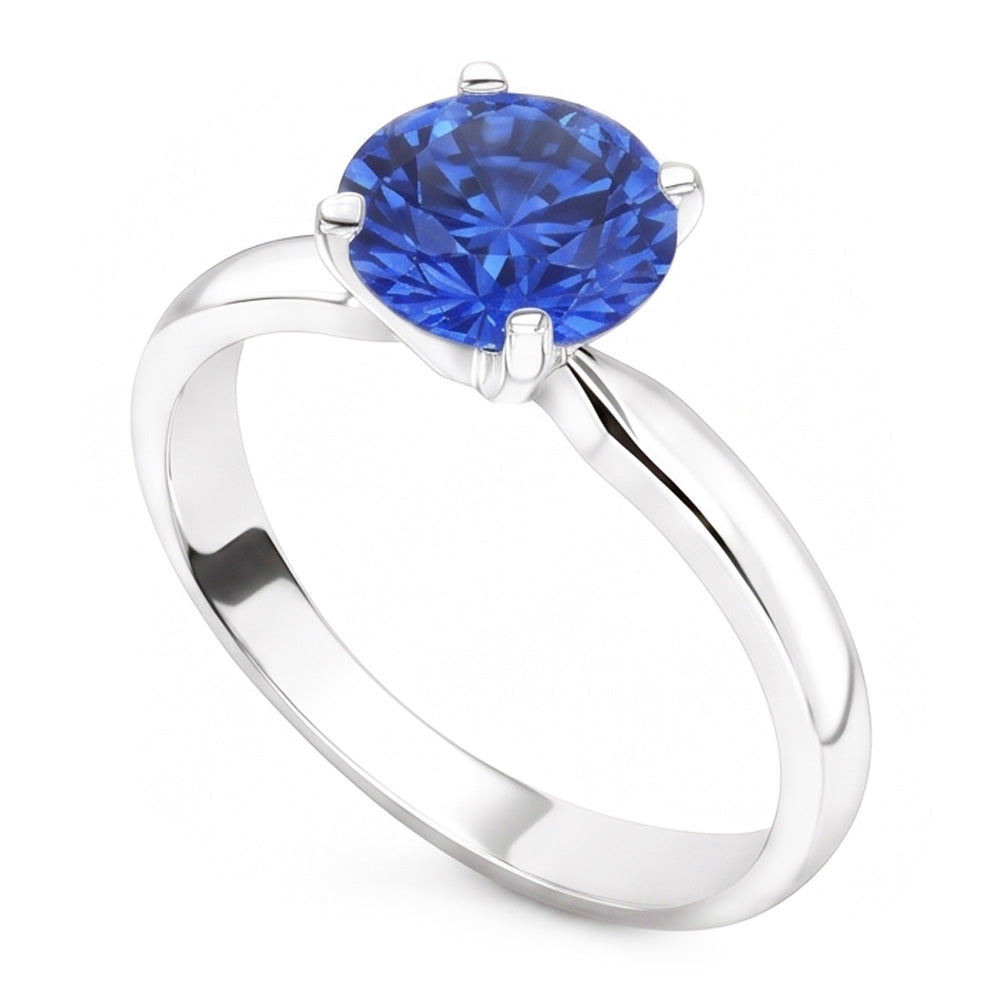 2 Karat runder Saphir-Verlobungsring