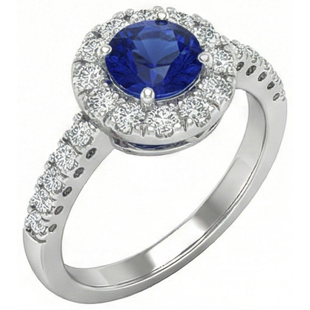echter round saphir 2Karat ring Detailansicht