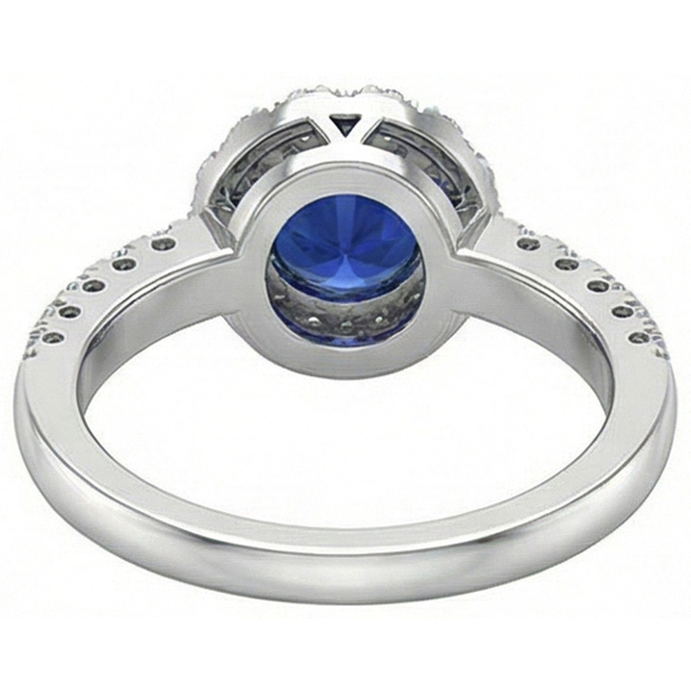 echter round saphir 2Karat ring Profilansicht