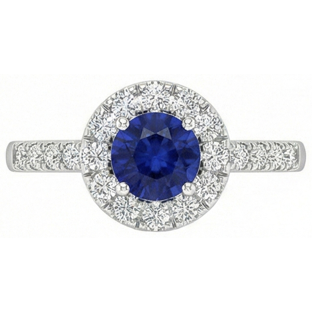 echter round saphir 2Karat ring Seitenansicht