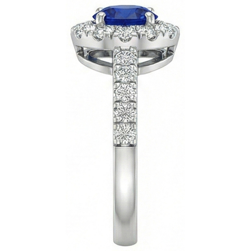 echter round saphir 2Karat ring Draufsicht