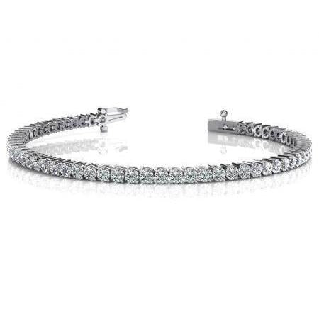 2 Krappen Set Weißer runder Echt Diamant Tennisarmband Massivgold 6 Karat