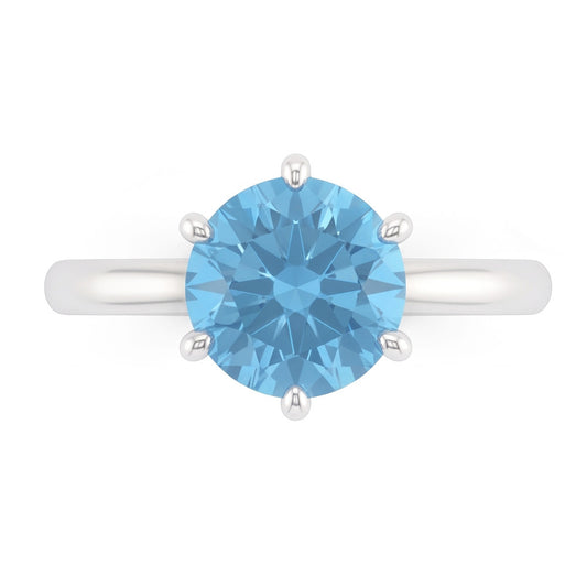 2 Kt Blauer Aus der Erde Abgebauter Natürlicher Diamant Verlobungsring Weißgold