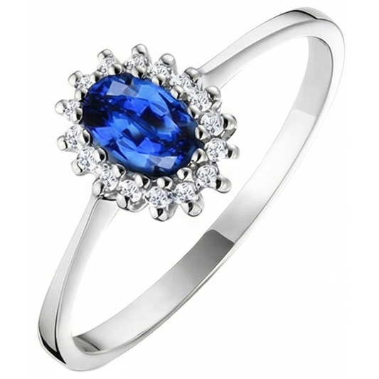 echter oval saphir 1.50Karat ring Vorderansicht