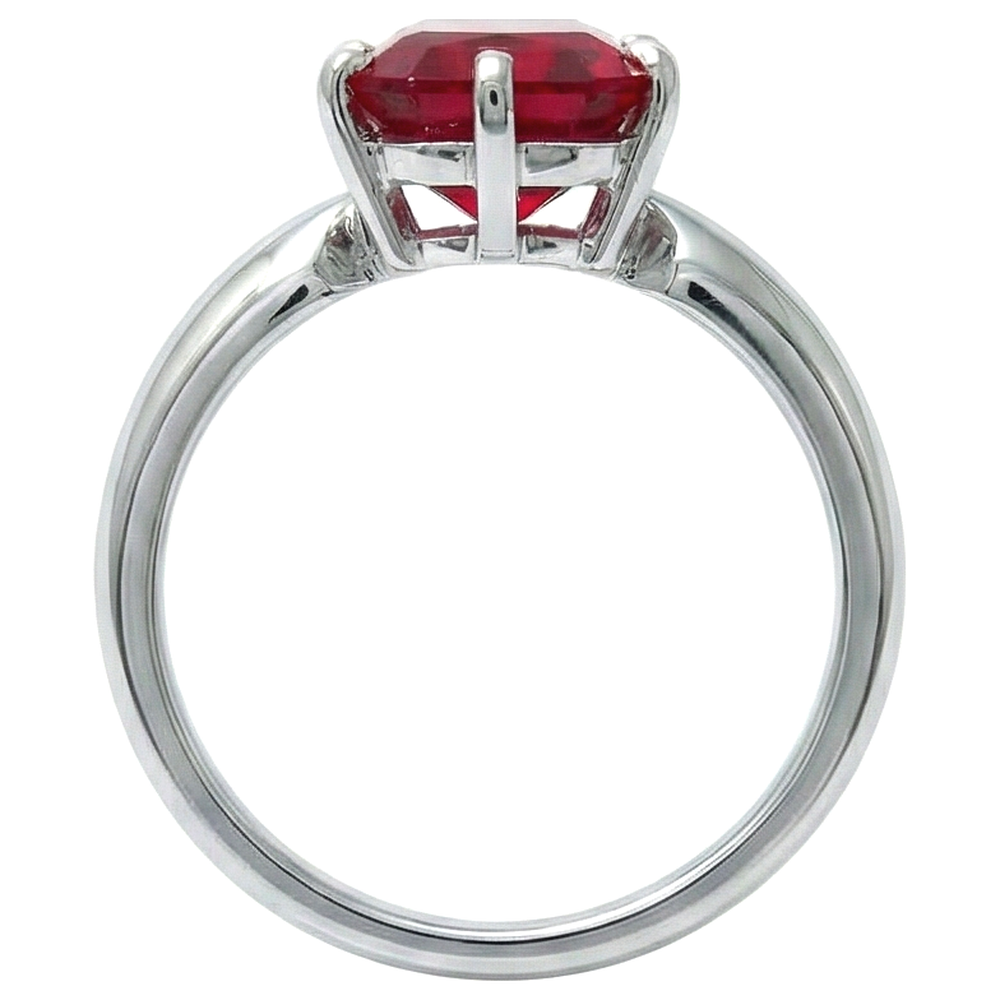 2 Kt. Krappenset Radiant Red Rubin Weißgold 14K Solitärring